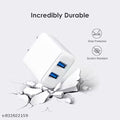 33 Watt Dual PO-RT Charger, Fast Charging, Dual PO-RT Fast Charger, Type-C Cable Included, Charger for Mobile with Detachable White Cable, 33 Watt ka Charger with1 Meter Cable.