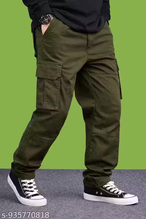 Men’s Cargo Pants | Casual Cotton Cargo Trousers for Men | Multi Pocket Pants | Stylish Comfortable Casual Bottom Wear for Men