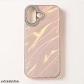 Glossy Marble Design Back Cover for iPhone 17 | Luxury Shiny Wave Pattern Case with Camera Protection | Slim Fit Stylish Mobile Cover (Pink)