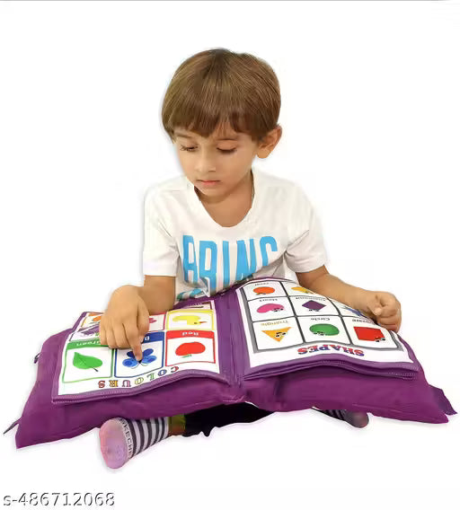 NEWGENZBABY Kids Cotton Abcd Learning Toys Cushion Best For Birthday Gift, Red Colour Kids Learning Cushion Book