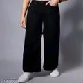 WOMEN STYLISH & TRENDING STRAIGHT LOOZ FIT BLACK JEANS