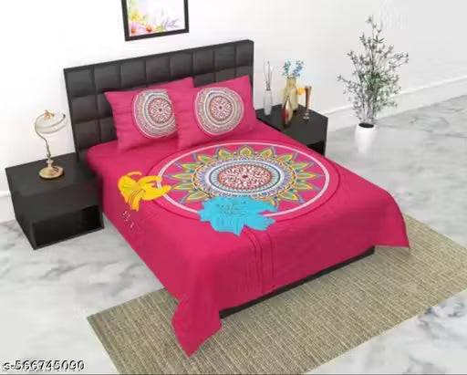 Jaipuri Pure Cotton Double Queen Bedsheet With 2 Pillow Covers #sanganeri bedsheet