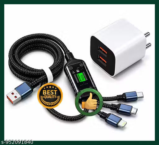 ZOTIC 30 Watt DUAL Stand Charger with 4 in 1 Nylon Cable