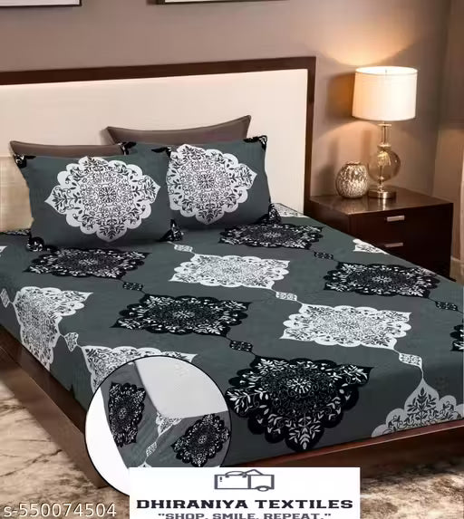 All Around Fitted Elastic Bedsheet With 2 Pillow Covers