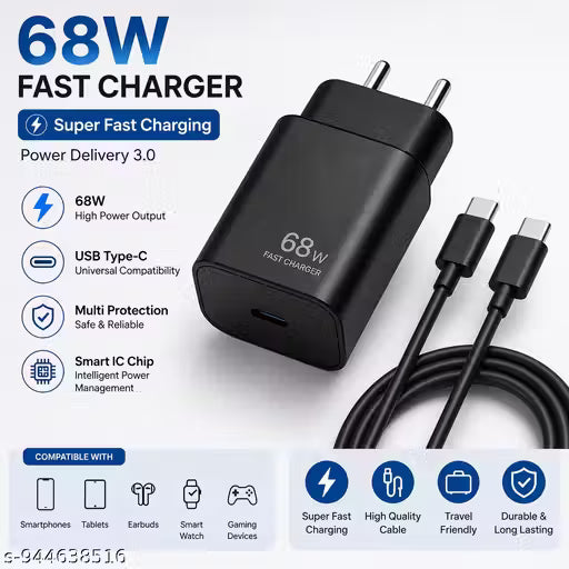 MOTO 68w charger trobo charger with type C-C cable