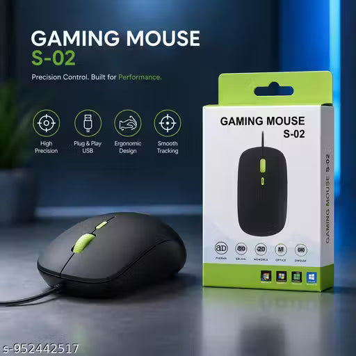 Wired Optical Mouse with 2400 DPI, Plug & Play, Ambidextrous, Hi-Optical Tracking,