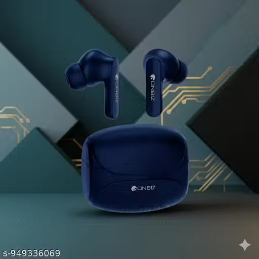 ONBIZ Premium True Wireless Earbuds, BT V5.4, UPTO 45 Hrs of Playtime, IPX4 Splash Proof, Premium Design, BLUE