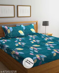 Super Soft Glace Cotton All Round Elastic Fitted Double Bed Bedsheet with 2 Pillow Covers-72x78x8 Inches-fiteed_Double