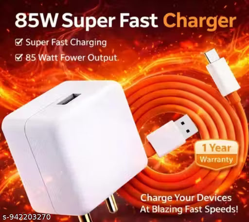 Super Fast 85 Watt Type C Charger with Quick Charging Support