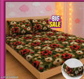 7D Bedsheet All Around Fitted (Elastic) Cotton Double Bedsheet With 2 Pillow Covers
