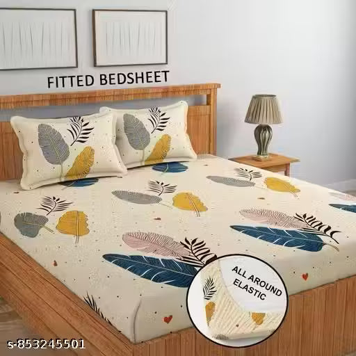 Elastic Fitted bedsheet with 2 pillow covers
