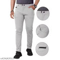 Premium Lycra Casual Pant for Men |Men's Regular Fit Lycra Trackpants / Casual Trousers with Side Zip Pocket