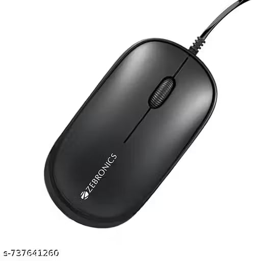 Wired Mouse, 1000 DPI, Scrolling Wheel, 2 Buttons, 1 x USB, Optical LED Tracking, Plug and Play, Scrolling Wheel, Black
