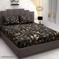 All Around Fitted (Elastic) Cotton Double Bedsheet With 2 Pillow Covers