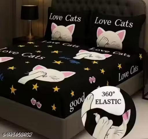 Bedsheet All Around Fitted Elastic Bedsheet With 2 Pillow Covers