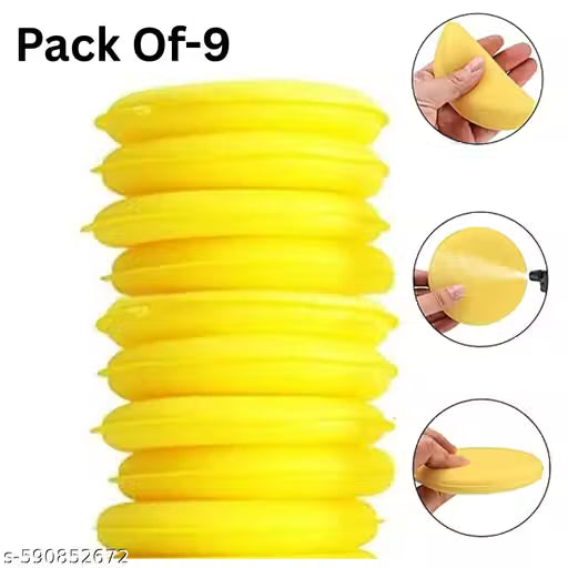 Car Polish Sponge Multipurpose Car Foam Wax Applicator Polish Pad Soft Car Clean Wax Sponge Used for Detailing Polish for Bike and Car Dashboard Round Pads - Pack of (9)