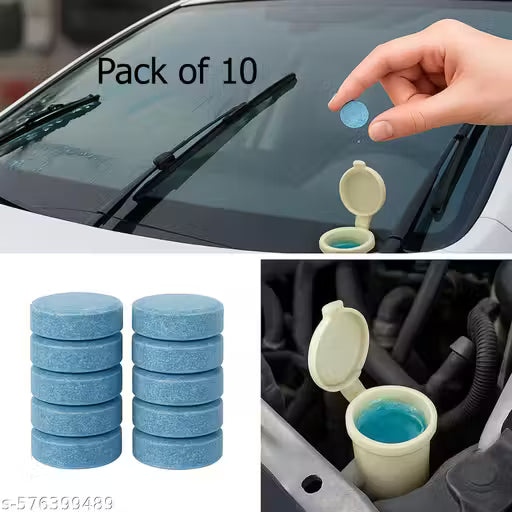 AUTOFRILL Car Wiper Detergent Effervescent Tablets Washer Auto Windshield Cleaner Glass Wash Cleaning Tablets (Pack of 10)