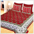 100% Cotton Rajasthani Jaipuri Double bed Size #Bedsheets Set of 1 Double #Bedsheets with 2 Pillow Covers (Multicolour) - 180 TC