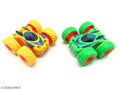 MIHAR (Pack of 2 Multicolor) Double-Sided Mini Tumbling Toy Fun Car, Inertia Safety, Crash-Resistant, Anti-Fall Kids Car Combo Set