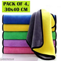 DIVIT Microfiber Cleaning Cloths, 4 Pack (30x40 cm), Washable & Reusable, Super Soft, Absorbent Towels for Kitchen, Car & Household Cleaning