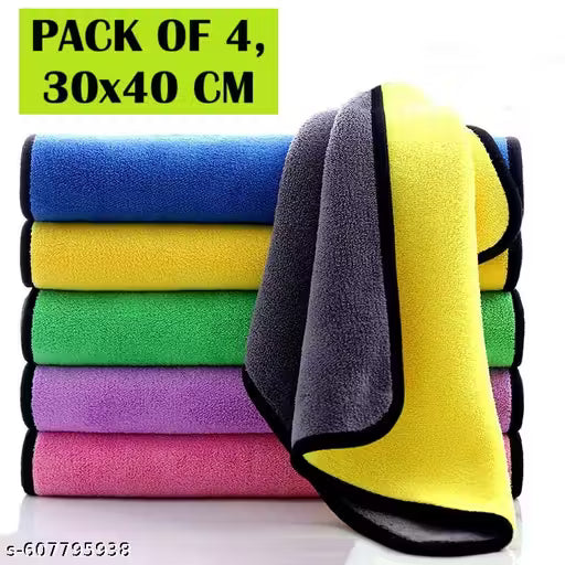 DIVIT Microfiber Cleaning Cloths, 4 Pack (30x40 cm), Washable & Reusable, Super Soft, Absorbent Towels for Kitchen, Car & Household Cleaning