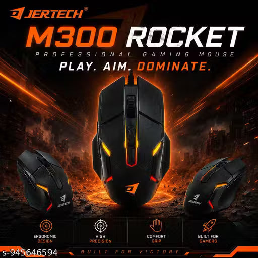 JERTECH M300 ROCKET - WIRED MOUSE (Black)