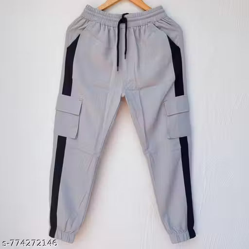 Men Solid Cargo Lower Pants