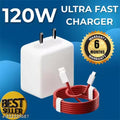 120 Watt Ultra-Fast Charger; 120-Watt Wall Powerr Adapter; 120 Watt Fast Charging Mobile Charger, Supports Supervooc,