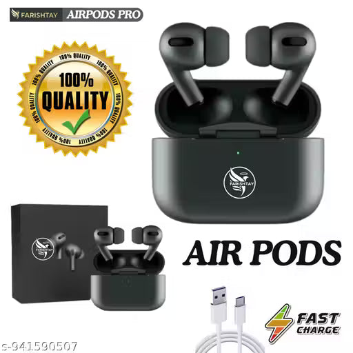 FARISHTAY AirpodD Pro with SilicSon Case True Wireless Bluetooth Earphones with 3 Hours of Playtime & Compatible for all Smartphones