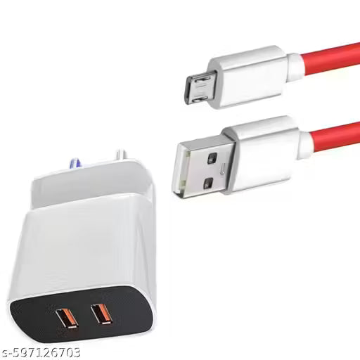 Dual USB Fast charger V Type Cable Mobile charger