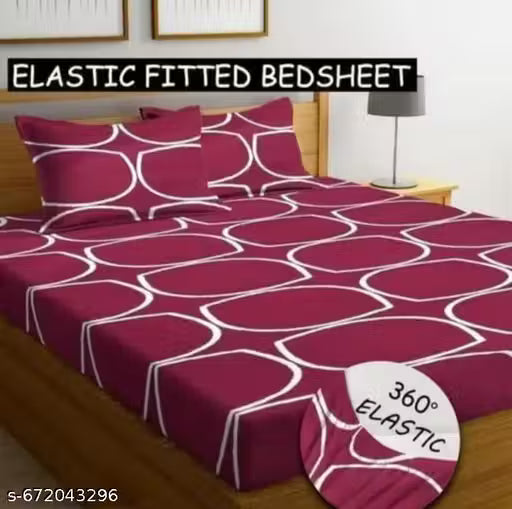Fitted Bedsheet Elastic Bedsheet Double Bed Fitted Bedsheet King Size Bedsheet Queen Size Bedsheet Cotton Fitted Sheet