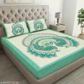 100% Cotton Jaipuri Double Bedsheet with 2 Pillow