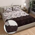 Sunshine Premium Cotton Feel Glace Cotton Elastic Fitted Printed King Size Double Bed Bedsheet with 2 Pillow Covers Fits Upto 8 inches Mattress ,Size- 72x78x8 Inches, Yellow
