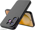 Silicone Back Cover for VIVO X200 FE 5G | Camera Bump Protection & Inner Velvet Fabric Lining | Ultra Slim Matte Soft Rubberised Case Cover (Black,Silicone)