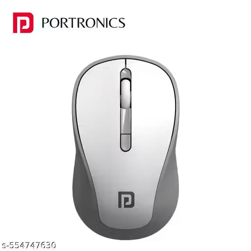 Portronics Toad 34 Wireless Mouse with 2.4 GHz Wireless, Adjustable Sensitivity, USB Receiver, Ergonomic Design (White)