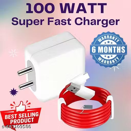 100-Watt Super-Fast Charger | 100 Watt Powerr Adapter | 100 Watt Universal Mobile Fast Charger | 100 Watt Charger Supports Supervooc