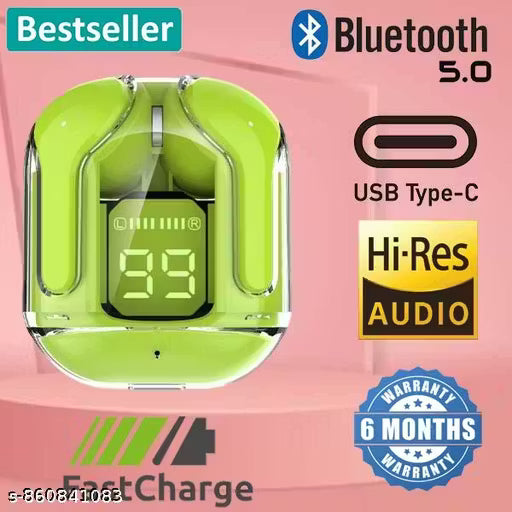 TWS Ultrapod Green Bluetooth Earbuds | High-Quality Sound | Long Battery Life | Touch Control Ear buds | Comfortable Fit | Bluetooth 5.1 Ear buds | Premium Design Combo