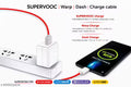 65W SuperVOOC Super Fast Wall Charger with Type-C Red Cable | Dash Warp VOOC Fast Charging Adapter for Android Smartphones