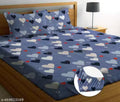 Ashutosh enterprises New Super Soft Glace Cotton Attractive All Round Elastic Fitted Double Bed Bedsheet with 2 Pillow Covers-72x78x8 Inches-fiteed_Double