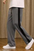 Urban Edition Grey-Black Baggy Fit Trousers | Unisex Relaxed Streetwear Pants