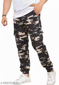 Men's Regular Fit Army Print Cargo Style Casual Trousers Pants Pant for mens cargo for men lower for men