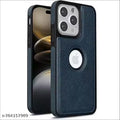 Click Away Leather Case for Apple iPhone 15 Pro Premium Protective Stylish Slim Cover with Shockproof Raised Edges Blue