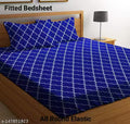 HIYANSHI HOME FURNISHING Premium 100% Glace Cotton Elastic Fitted Bedsheets with 2 King Size Pillow Covers