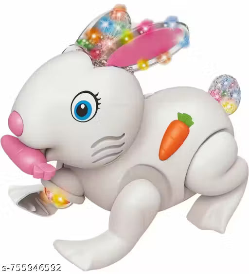 Musical Light Rabbit Toy for Kids | Battery Operated Dancing Bunny with LED Lights & Sound | Moving Animal Toy for Boys & Girls (3+ Years)
