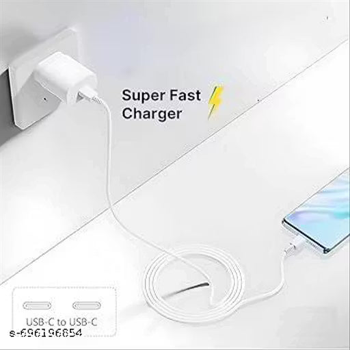 MAXXCEN 25/45 Watt Adapter Charging 3 A Wall Charger for Mobile with Detachable Cable (White) A16, Galaxy S23,