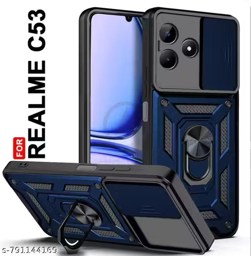 KS Bumper Protection Back Cover for Realme C53 Case with Camera Shield & In- Built Kickstand/360 Degree Protection  Case Cover for Realme C53