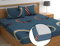 Super Soft Glace Cotton All Round Elastic Fitted Double Bed Bedsheet with 2 Pillow Covers-72x78x8 Inches-fiteed_Double (1 pillow cover with single bedsheet)
