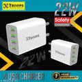 TP TROOPS 4 Ports USB Charger, 4.1A USB 22 Watt Wall Charger Phone Adapter Compatible for 13/13 Mini/13 Pro Max/12/12 Pro Max,