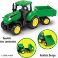 Unbreakable Agriculture Pull Back Vehicles Farm Tractor with Trolley, Friction Power Toy Trucks for 3+ Years Old Boys, Girls, Kids Toy (Green)