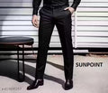 Sunpoint Polyster viscose Blend Formal Trousers For Man |formal pants BLACK | pant | trousers for men | official pant |